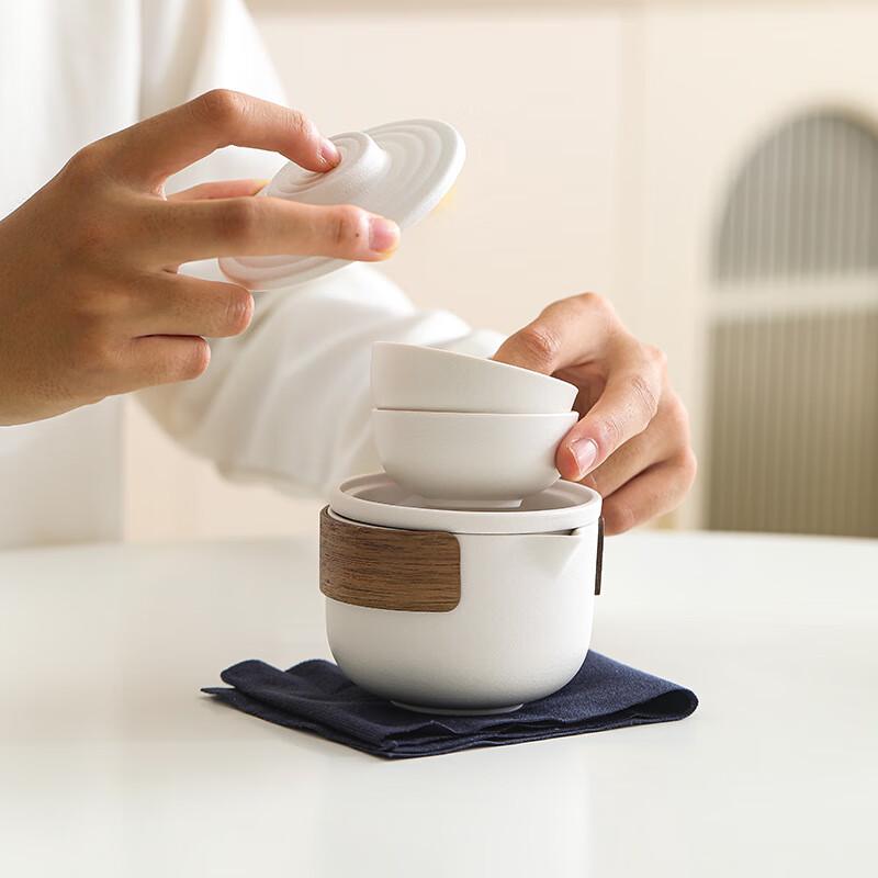 Zhishi Dehua Ceramic Portable Travel Tea Set