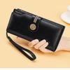 Women's High-end Genuine Leather Wallet Long Cowhide Wallet Anti-theft Brush Retro Wallet
