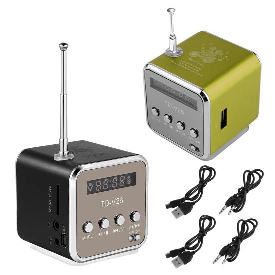 

2 шт. Мини Bluetooth-совместимый музыкальный плеер портативный динамик 3,5 мм аудио вход регулятор громкости перезаряжаемый FM радио цифровая музыкальная шкатулка