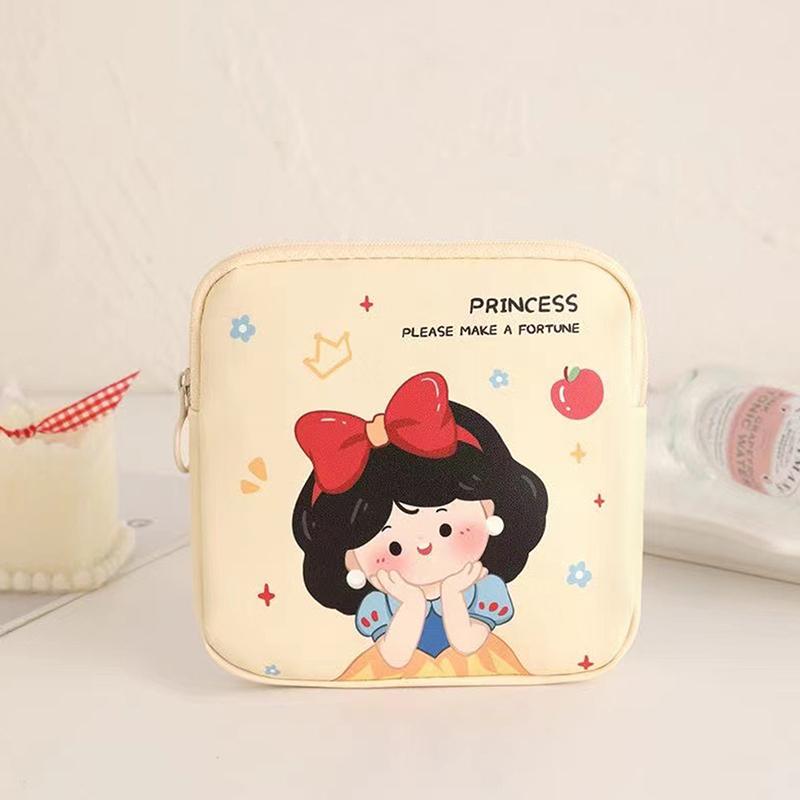Kawaii Girls Sanitary Napkin Storage Bag Cartoon Pattern Mini Coin Purse Portable Cosmetic Bag Headphone Case Sanitary Mat Bag