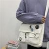 Canvas 1pc Bags Crossbody Youth Fashion Casual Large Capacity Ladies Shoulder Bag Solid Color Women Messenger Bag