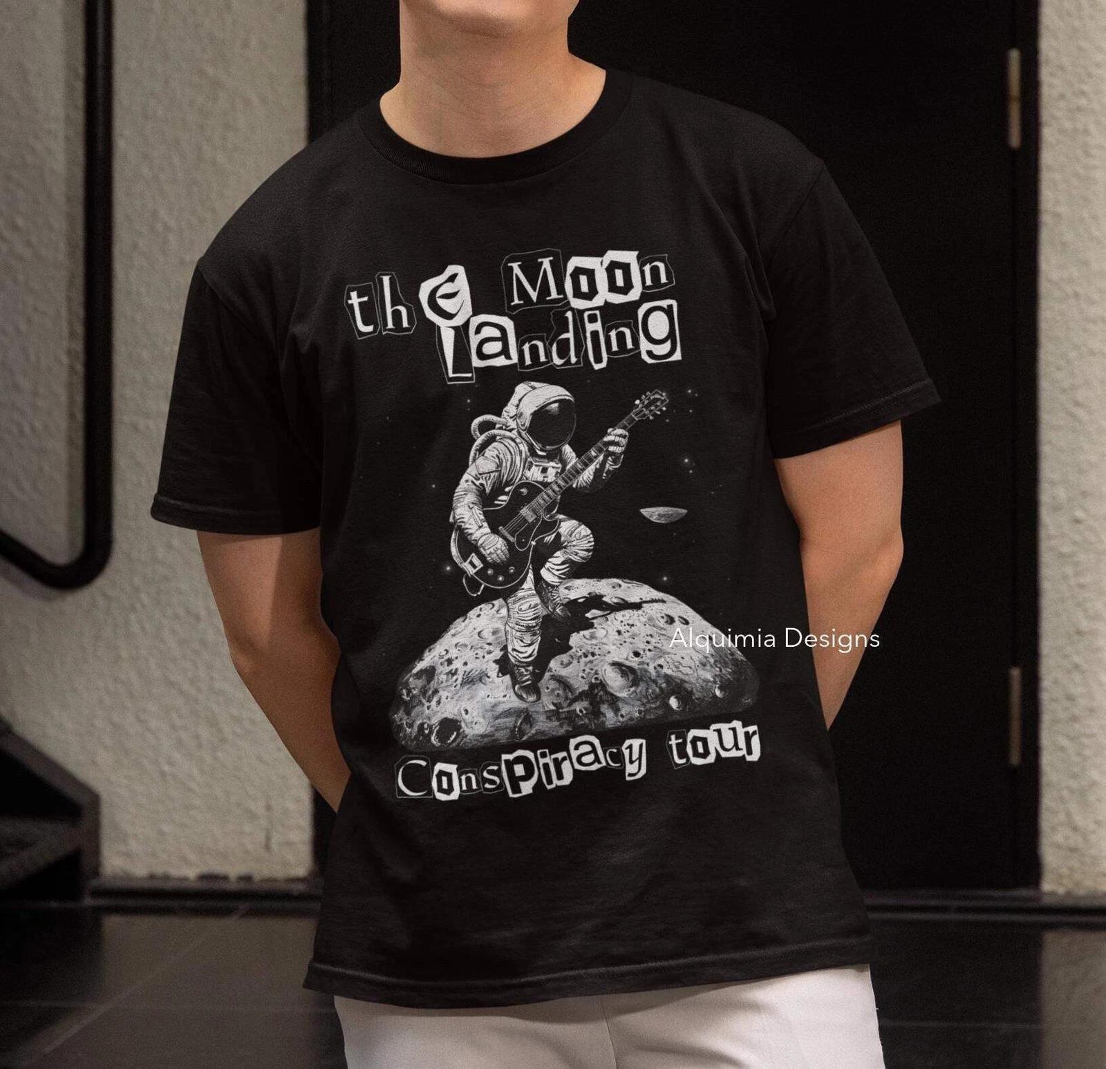 The Moon Landing Conspiracy Tour Shirt, Conspiracy Theories Flat Earth L