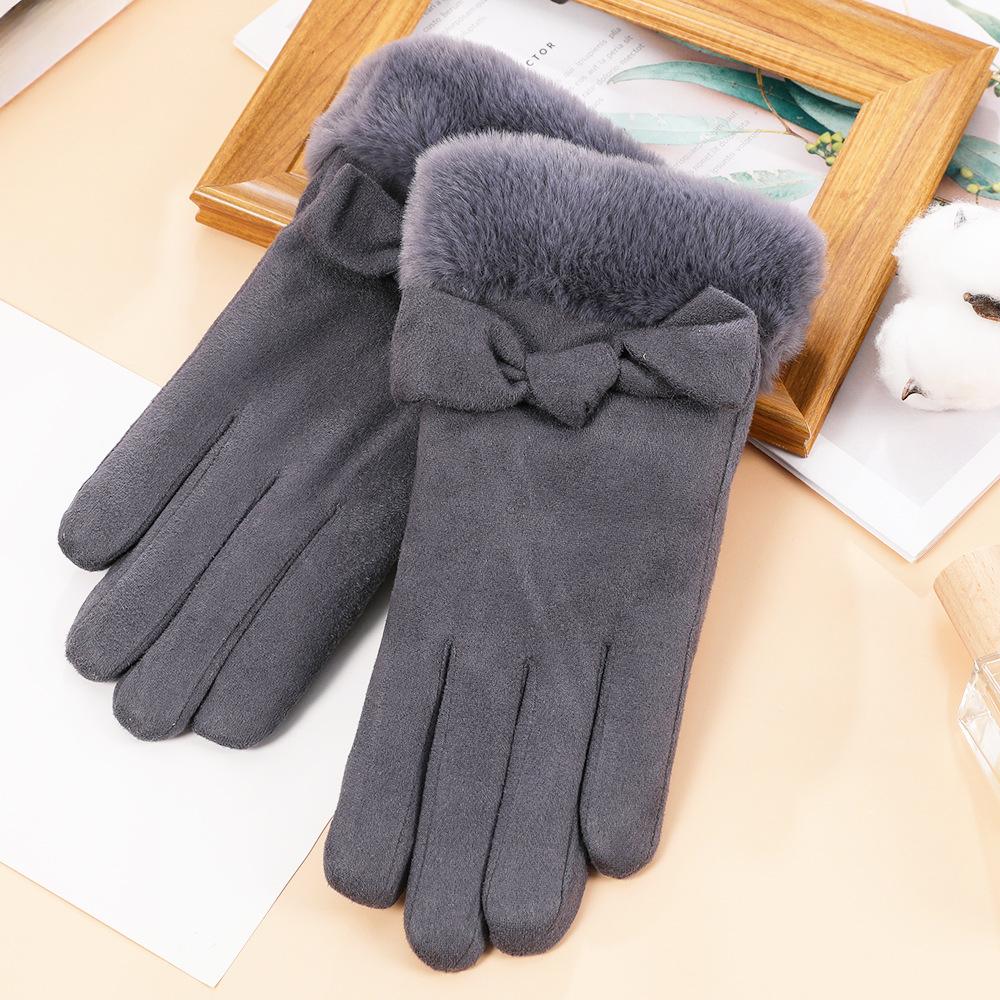 Warme Handschuhe für Damen Wildlederhandschuhe Autofahren Outdoor Radfahren Plus Samt Verdickt Touchscreen Herbst- und Winterhandschuhe