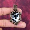 White Buffalo Turquoise Gemstone Pendant Copper Wire Wrapped Handmade Jewelry