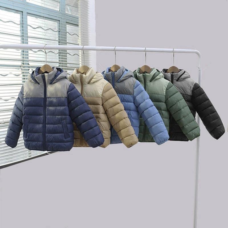 7-16 Years Kids Boys Winter Warm Hooded Coat Windproof Zipper Jacket