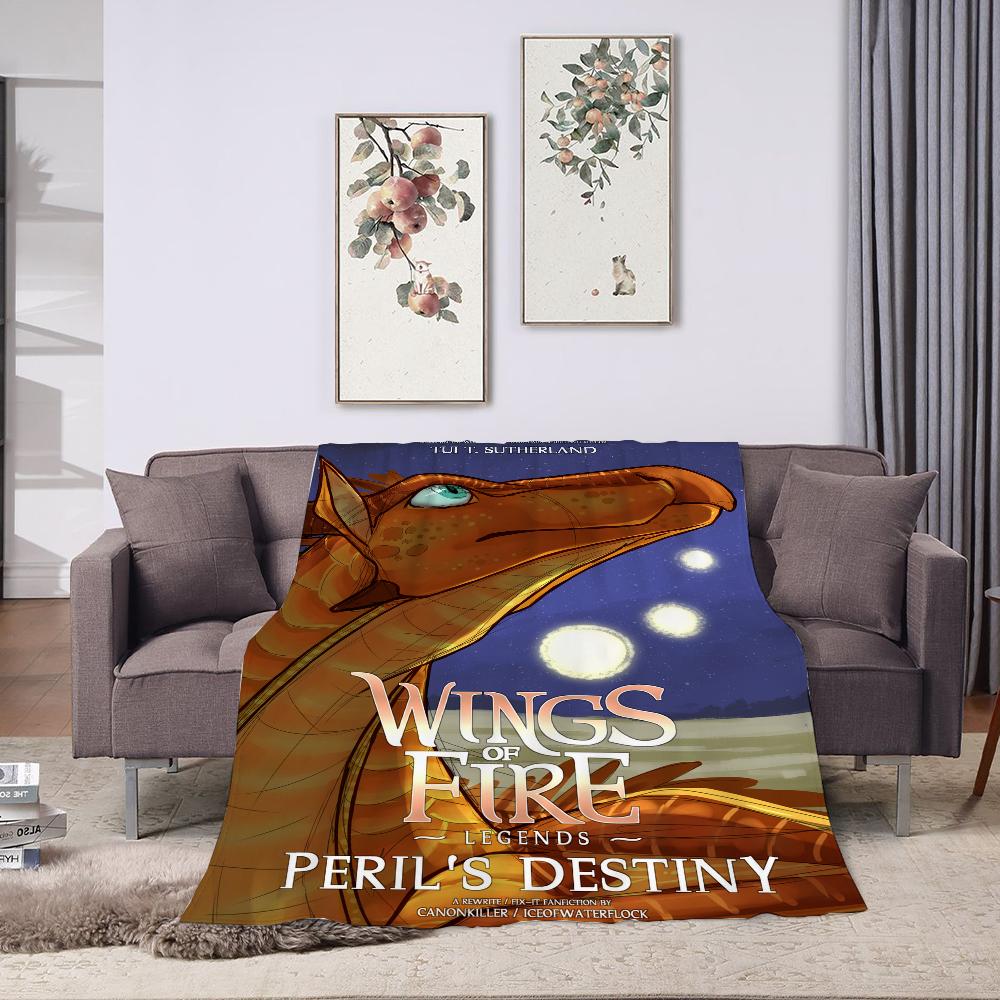 Wings Of Fire Plaid Blanket Halloween Double Bed Blankets for Decorative Sofa Fluffy Soft Blankets and Bedspreads Cobija Anime