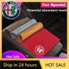 Autoaufkleber Für Alfa Romeo Wildleder Auto Logo Handtuch Mikrofaser Reinigungs Trocknungs Lappen Tuch Für Alfa Romeo 4C 159 Spider Giulia Giuli