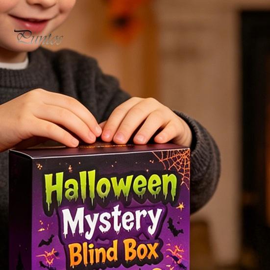 Halloween Pinch Music Toy Squeeze Advent Calendar, 24 Day Ghost Pumpkin Fidget Cute Figurines Toys Set, Collectible Figures Gift Box for Kids,