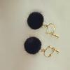 Korean Zirconia Ear Ornaments: Sweet Temperament Fur Ball Dangle Stud Earrings for Women