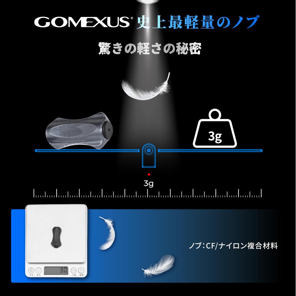 Gomexus A18 Reel Handle Daiwa Type Shimano Type A Handle Composite Fully Supervised by Hiroki for Ajing and Area Trout Light Game Fishing Knob, S,