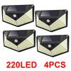 220LED Outdoor Solar Lights Waterproof Motion Sensor Wall Lamp 3 Lighting Modes Solar Powered Street Light for Yard Garden Decor