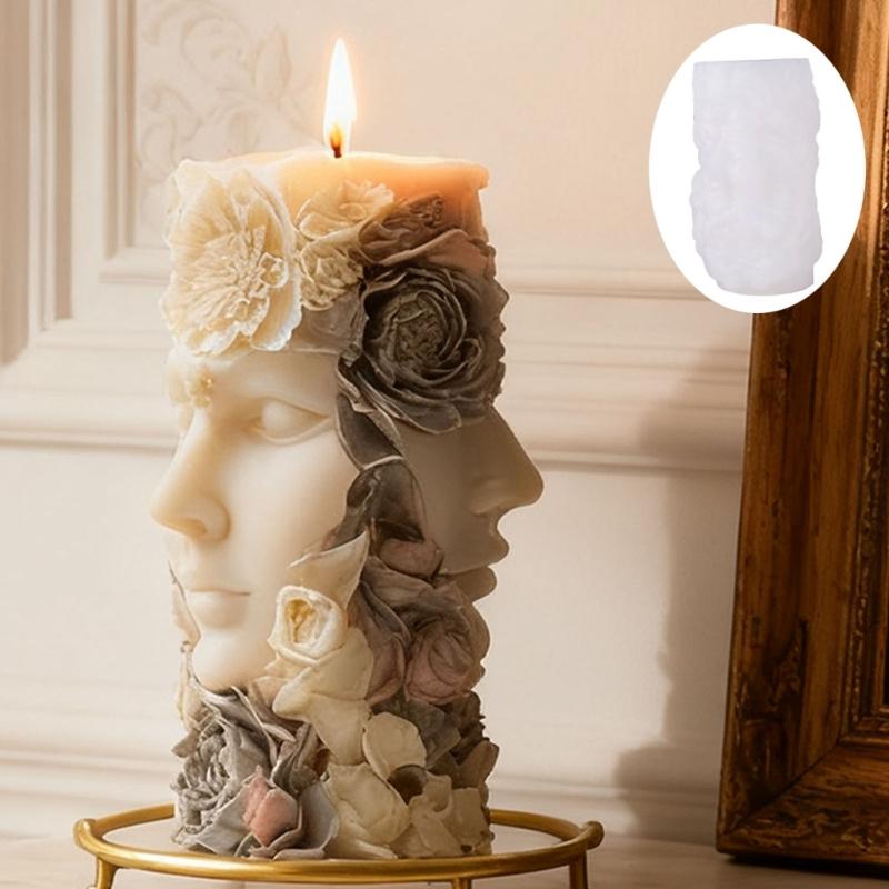 Goddess Embossed Cylindrical Silicone Molds Holiday Candle Silicone Mould For Resin Casting Making Candle Soap Chocolate
