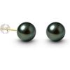Echte 10-11mm Tahitianische Schwarze Perlenohrringe für Damen, AAAA Handverlesene Natürliche Schwarze Perlenstecker mit 18K Gold Ohrsteckern, Luxus