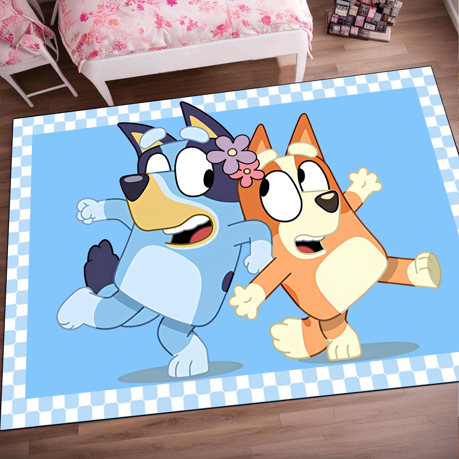 

Bluey Kids Room Rug, Christmas Gift, Baby Gift, Gift For Boy, Girl Room Decor, Nursery Rug, Area Rug, Non Slip Carpet, Machine Washable Mat 150cm x 220cm