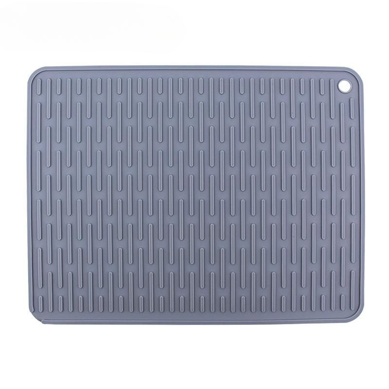 

Силиконовая дренажная подушка квадратная нескользящая складная подушка для сушки кухонной столешницы 40x30 см, противогорячая изоляционная подушка 40x30x0.5cm темно серый