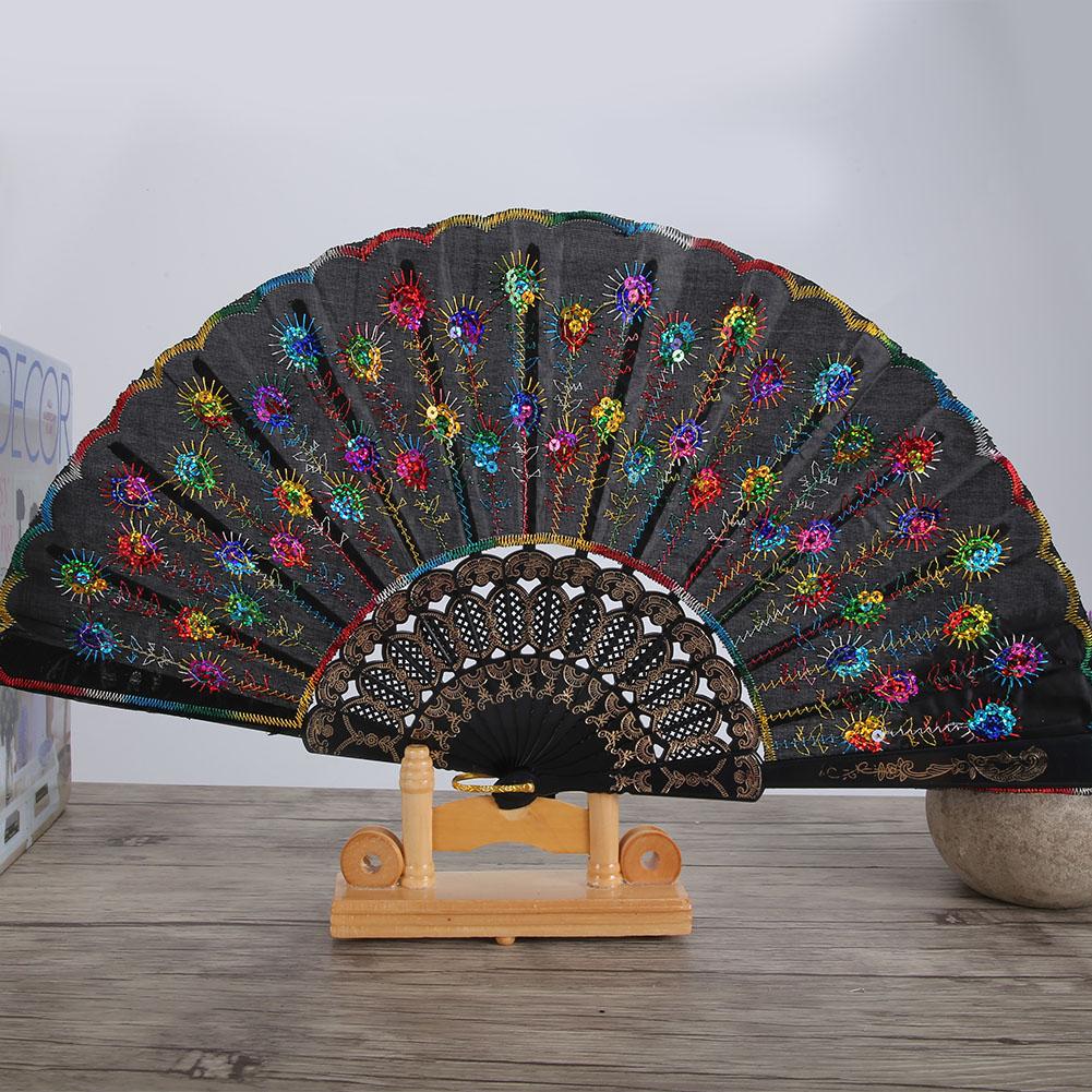 Supporto decorativo per ventaglio cinese Pratico supporto per display per ventaglio Supporto per ventaglio pieghevole in bambù(Colore del registro)