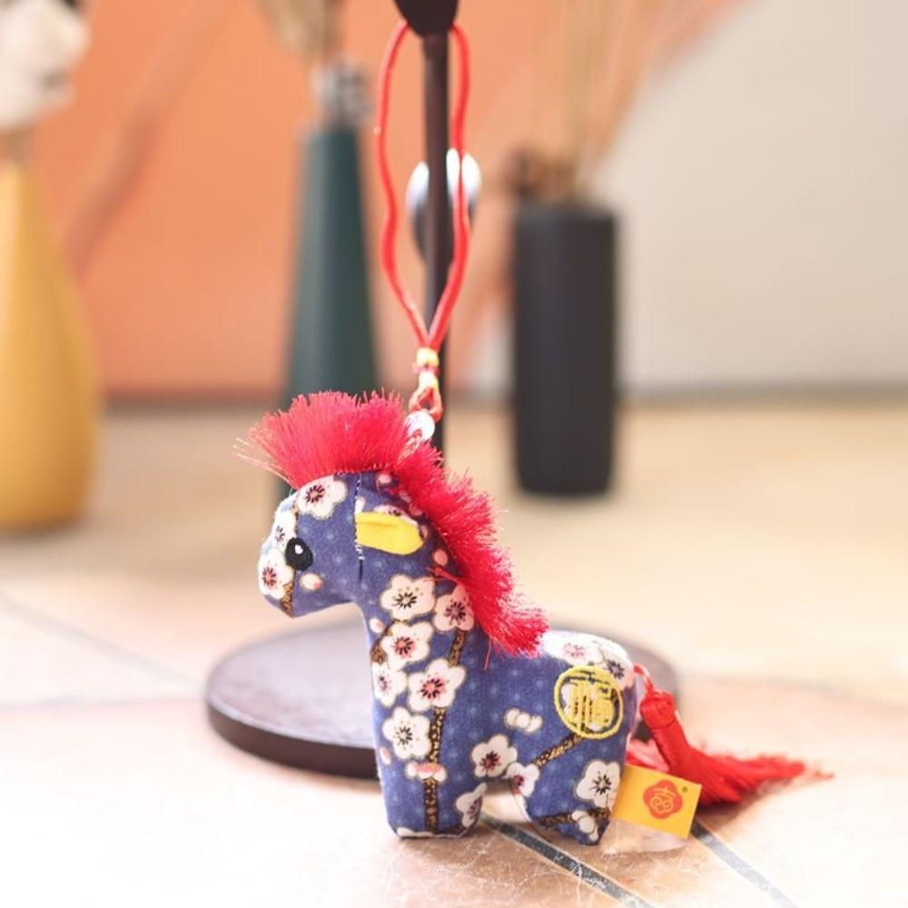 

Cute Horse Year Mascot Keychain Embroidery Lucky Horse Doll Pendant Children Style 3