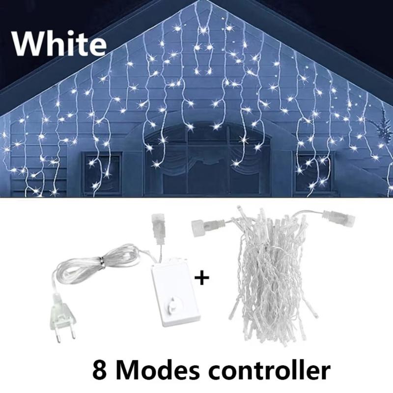 Icicle String Lights Led Fairy Lights Christmas Garland For New Year Party Wedding Garden Terrace Christmas Decoration Lamps