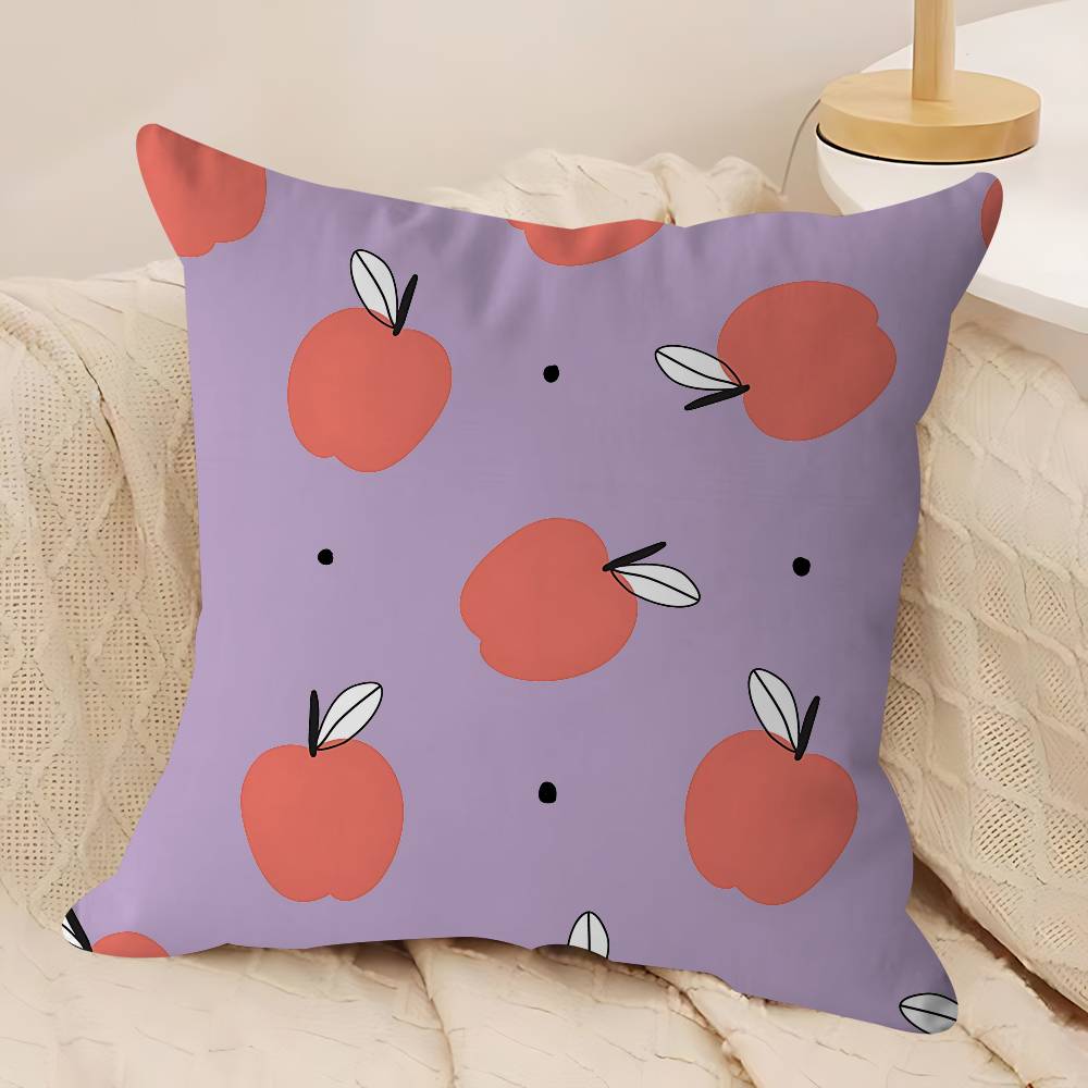 Cartoon Apple Simple Pillow Covers Cartoon Sofa Decorative Home Double-sided Printing Short Plush Cute Cushion Cover