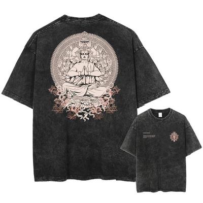 Streetwear Letné Krátkorukávové Vintage Tričko Japonské Anime Grafický Potlač Tričko Pánske Harajuku Ležérne Voľné Prané Tričká
