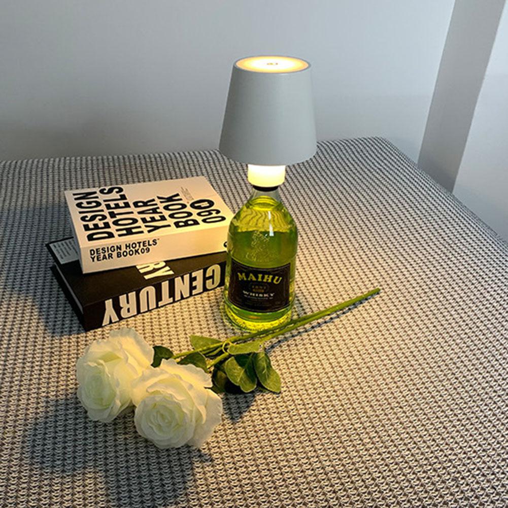 LED Wine Bottle Table Lamp 5400mAh Waterproof Dimmable USB Rechargeable Wine Bottle Ambient Lighting For Clubs Bar Decoration
