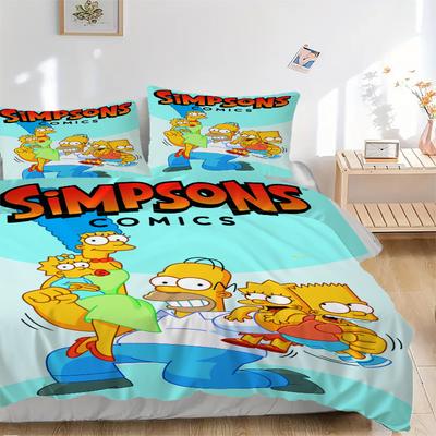 Simpsons Familienabenteuer Bettwäsche-Set - 3-teiliger Bettbezug Geschenk für Schlafzimmer, Ohne Füllung B165