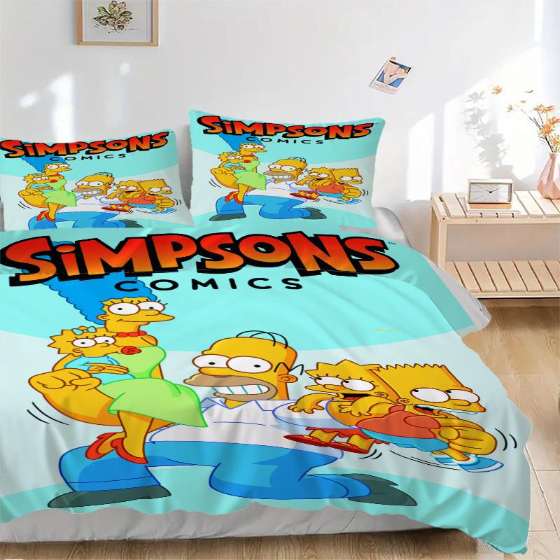 

Simpsons Family Adventure Bedding Set - 3 Piece Comforter Cover Gift for Bedroom,Includes No InsertB165 135x200cm
