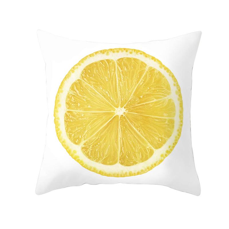 Summer Lemon Pillowcase Pineapple Leaf Peach Skin Velvet Home Living Room Bedroom Pillowcase