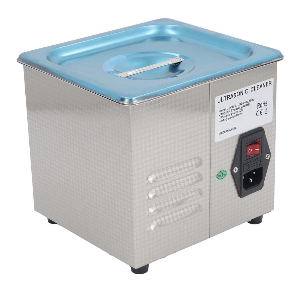 Ultrasonic Cleaner Machine 1.3L Professional Ultra Sonic Jewelry Watch Ring Heated Cleaning Machine with Timer Heater EU Plug AC200‑240V 50Hz