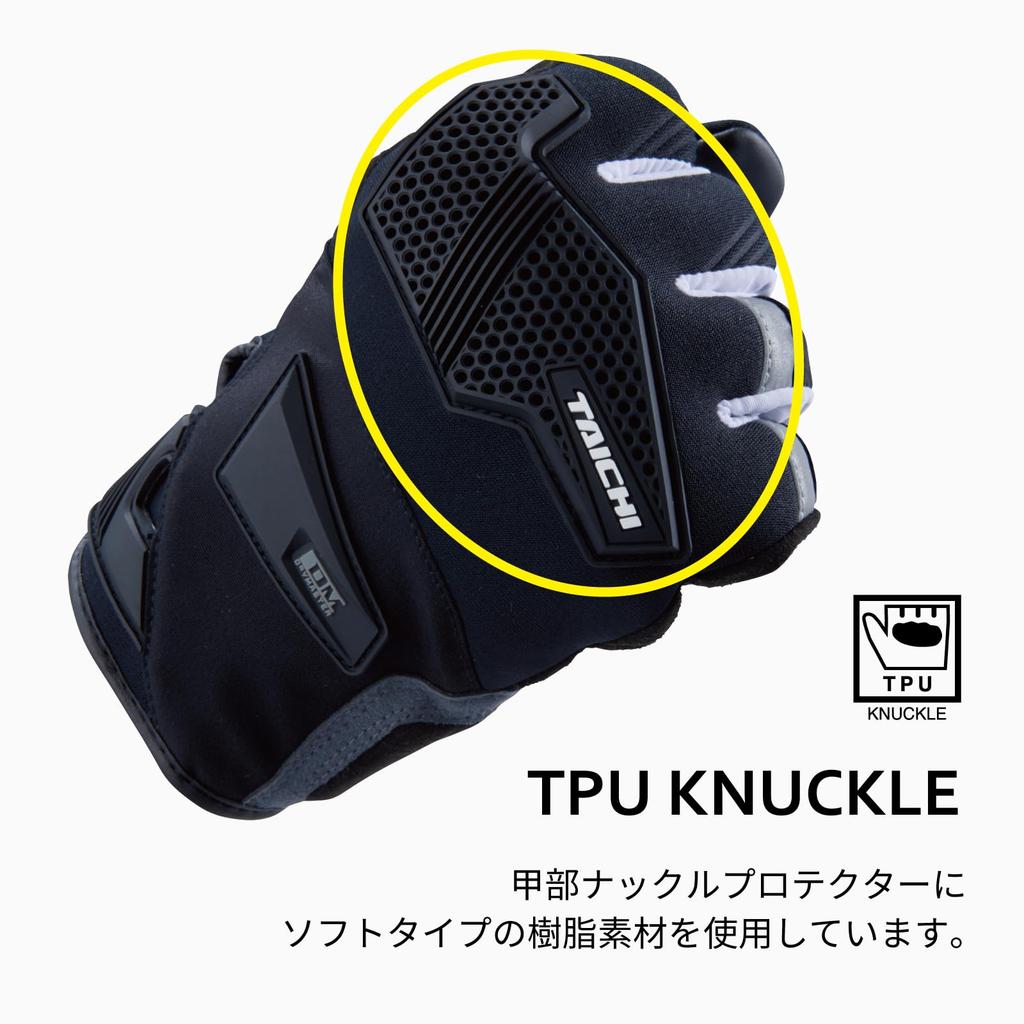 RS TAICHI Motorcycle Waterproof Rain Gloves with Touchscreen Compatible and DRYMASTER Fit RST450 Size L All-Season Built-in Protector, Edge,