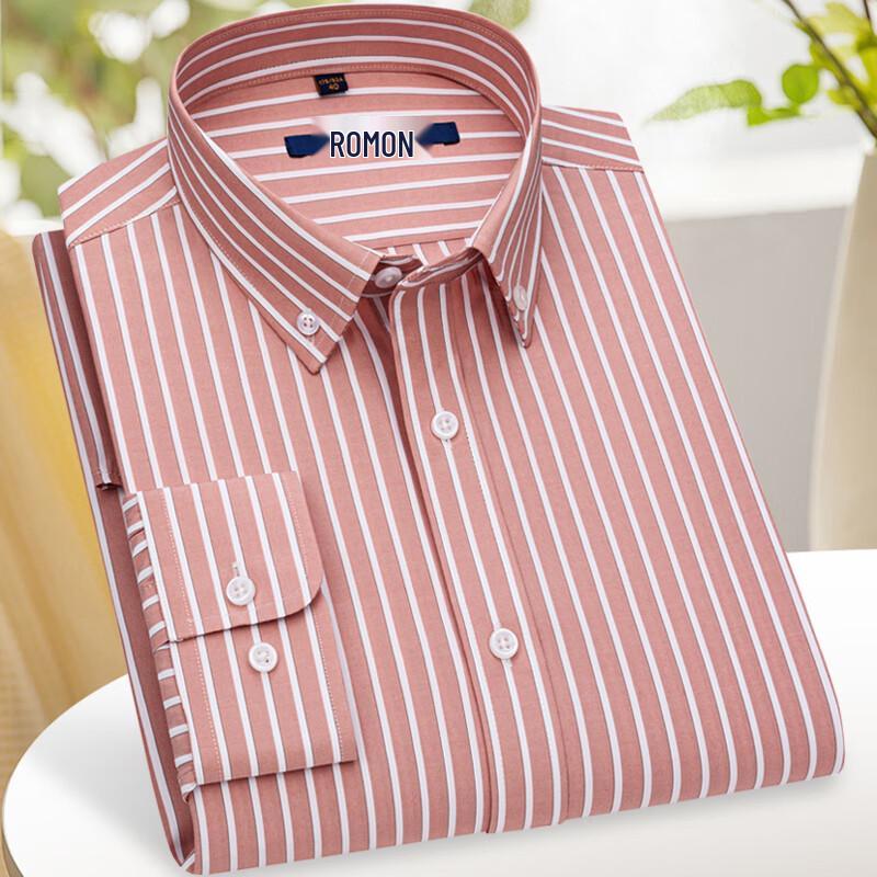 

Luomeng Men s Striped Long-Sleeve Shirt 40