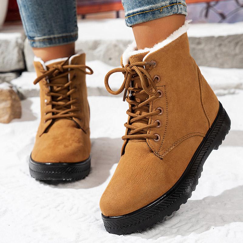 Women's Boots Classics Women Winter Boots With Fur Warm Booties Winter Shoes Woman Snow Boots Ankle Rubber Black Botas Mujer