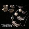 Mermaid Tears, Feather Gem Pearl Necklace, Tahiti, Lady Grey Bead Earrings, Feather Zircon Ring