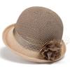 Spring and Summer Thin Breathable Crimped Top Hat Women's Versatile Elegant Flower Sunshade Basin Hat Travel Sunscreen Sun Hat
