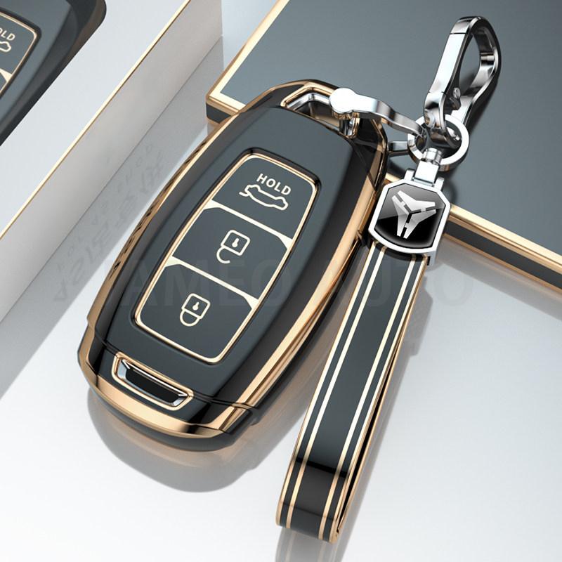 3 Buttons Tpu Car Key Case For Hyundai Palisade Grandeur Azera Elantra Gt Kona Tpu Remote Key Fob Protector Cover Accessories