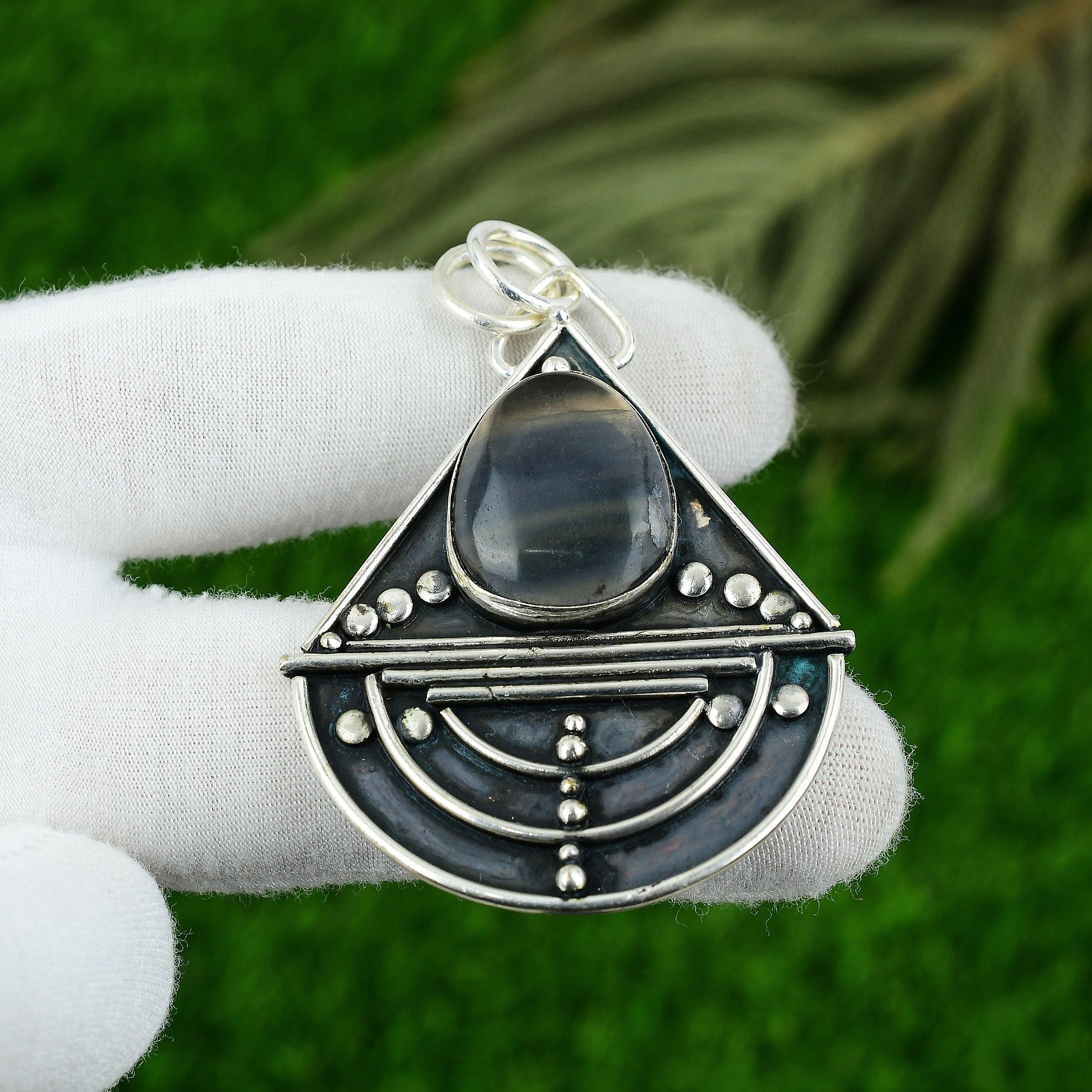 

Natural Multi Fluorite 925 Sterling Silver Bezel Sister Wedding Pendant Jewelry