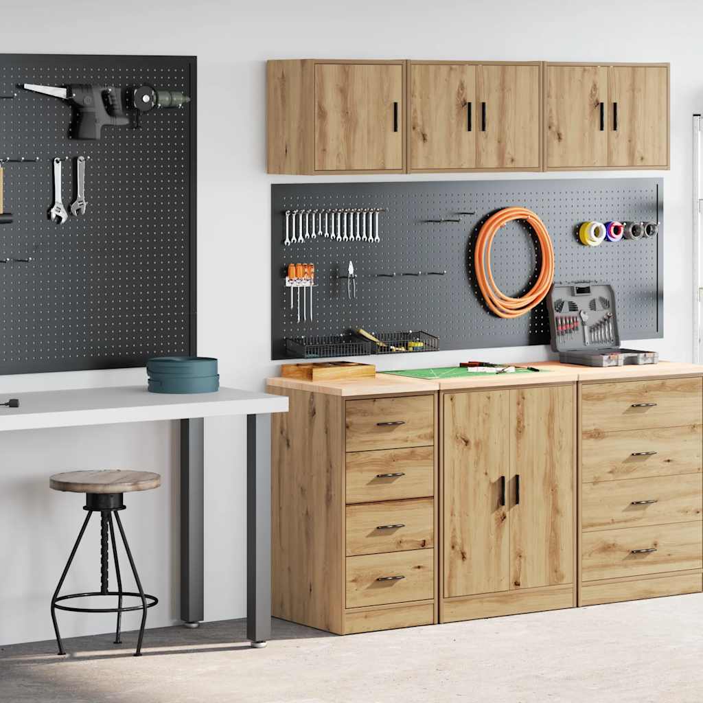 Garage Cabinets 2 pcs Artisan Oak Wood Based Material