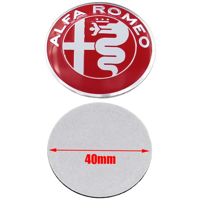 Car Stickers For Alfa Romeo 1pcs 3D Alfa Romeo 40mm Aluminum Steer Wheel Emblem Sticker Car Steering Wheel Sticker Car Interior