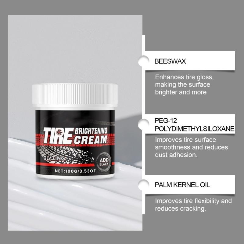 Tire Polishing Wax 100G Tire Maintenance Paste Delivers Lasting Shine & Protection for Car Owners & Maintenance Pros