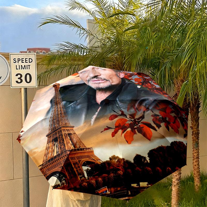 French legendary rock singer and actor Johnny Hallyday umbrella is suitable for all seasons, including home travel and outdoor activities Y9