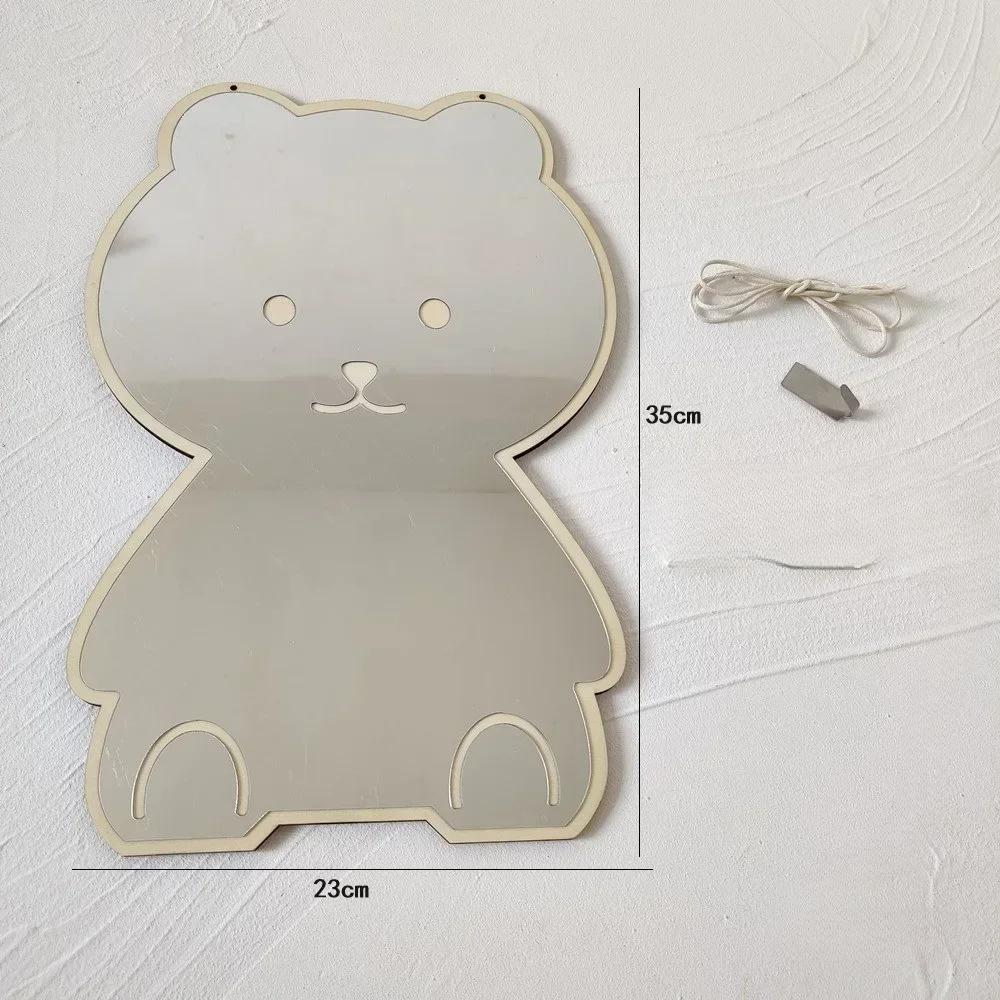 Kreativer dekorativer Spiegel für Kinderzimmer Niedliche Bär-Kaninchen-Form Acrylspiegel Baby-Foto-Requisiten Nordische Heim-Kinderzimmer-Dekoration