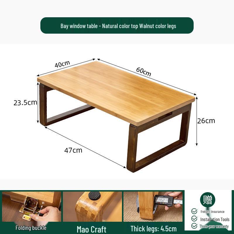 Japāņu Tatami Saliekams Erkeres Kafijas Galdiņš: