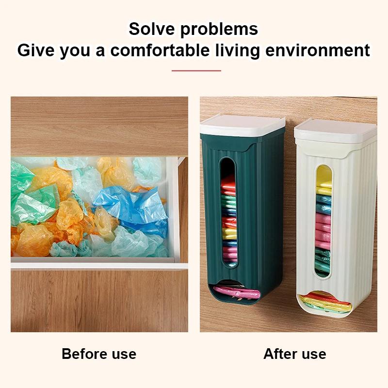 Home Garbage Bag Box Kitchen Organizer Bathroom Wall Hanging Storage Rack Bags Dispenser Storing Rack Storage Box Holder VC