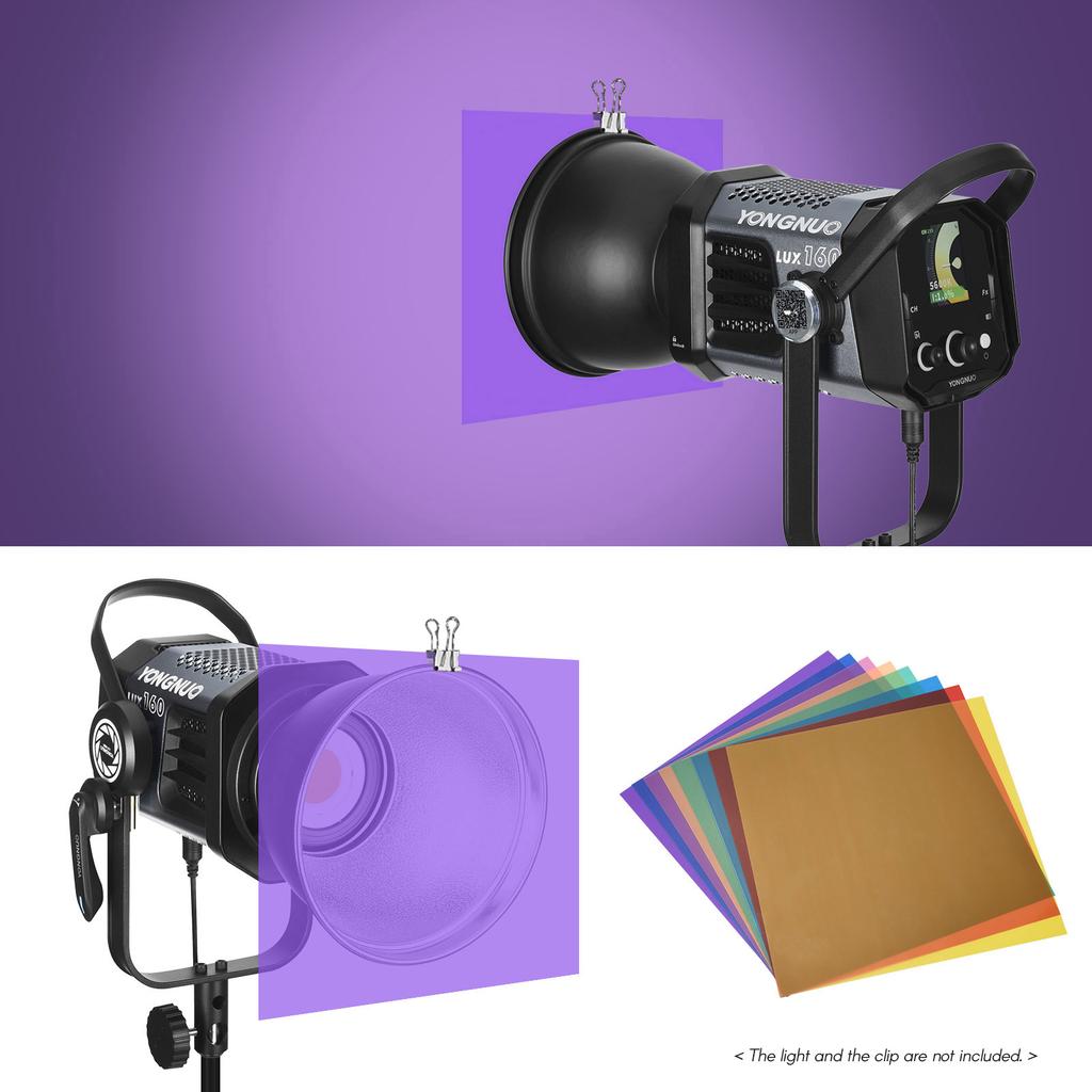 8 ColorsCelsiusset Transparent Gel Lighting Filter 30 * 30cmCelsius 12 * 12in Coloured Overlays Tinted Correction Gels Light Filters Plastic Sheets Fo