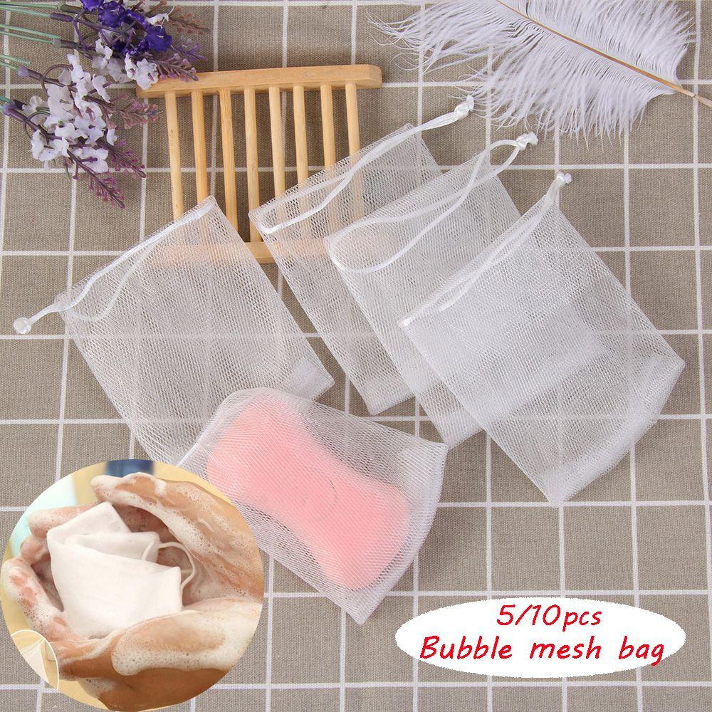 5/10pcs Practical Clean Tool Sponge Pouch Bubble Mesh Bag Blister Mesh Foaming Net Soap Saver Bag
