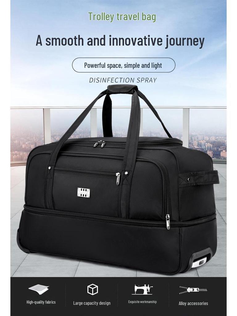 Üç Tekerlekli Genişletilebilir Oxford Kumaş Seyahat Arabası Çantası