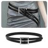 Black Double Buckle Belt Adjustable Elastic Waist Belt Casual Women Waistband for Office or Casual Wear