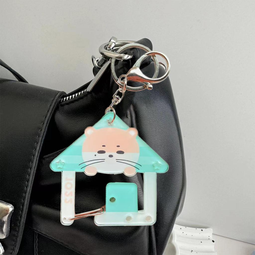 Leichter Acryl-Haustier-Schlüsselanhänger Cartoon-Figur Karabiner Schlüsselanhänger Taschenanhänger Zubehör Für Outdoor-Enthusiasten