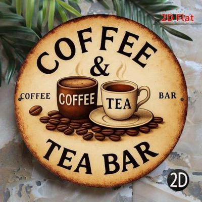 Coffee Tea Bar Decor Metal Tin Sign Waterproof Art for Home Cafe Wall