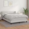 3127314 vidaXL Divan Bed with Mattress White 140x200cm Faux Leather